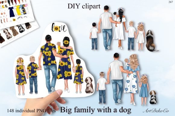 Big Family with a Dog. Family Back.: Strategic Visual Assets for Cohesive Branding