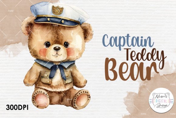 Bringing Whimsy to Life: The Versatile Appeal of Captain Teddy Bear Watercolor Design