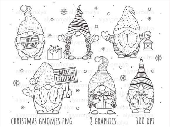 Charming Christmas Gnomes PNG for Designers