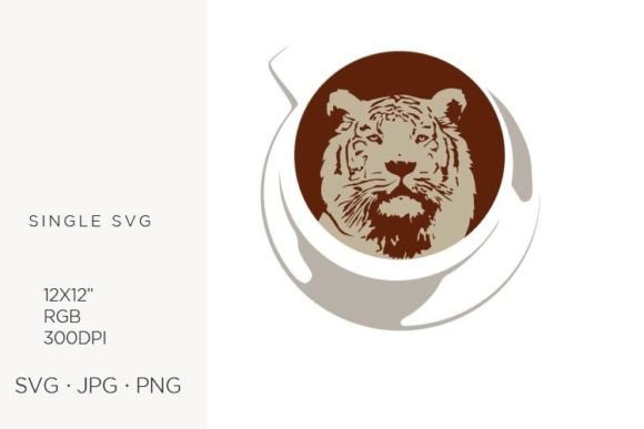 Coffee Tiger Vector Art for Creative Projects
