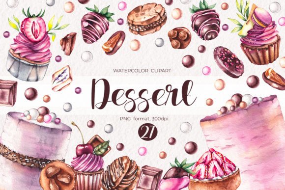 Elevating Brand Aesthetics: The Strategic Value of Hand-Painted Watercolor Dessert Clipart in Modern Design