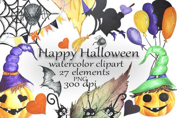 Elevating Seasonal Design with Watercolor Halloween Clipart