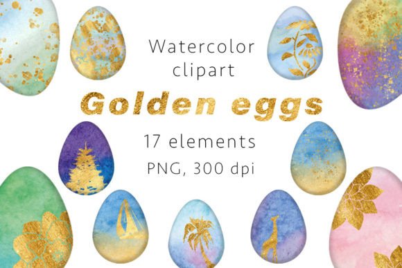 Evaluating the Practical Value of Golden Eggs Watercolor Clipart for Digital and Print Design