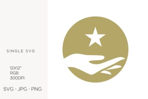 Hand Holding Star. Gold Logo: Elevating Your Brand with Symbolic Digital Art