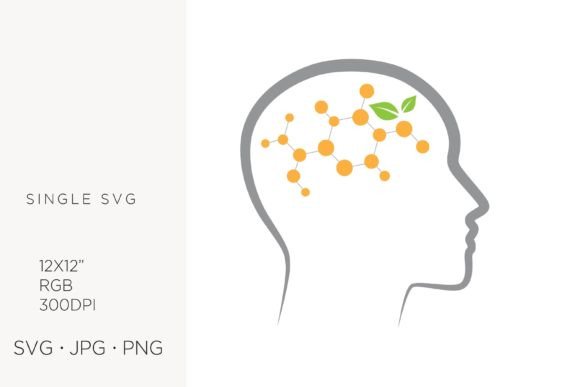 Neuron Cells and Green Leaves Vector Art