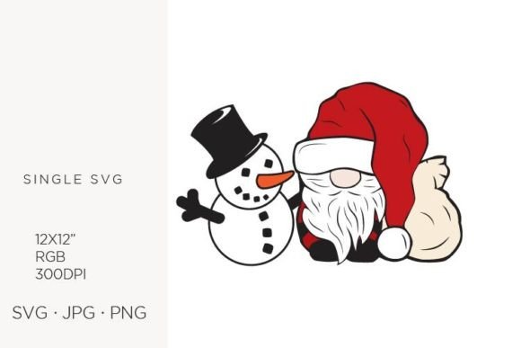 Santa Claus and Snowman SVG Art