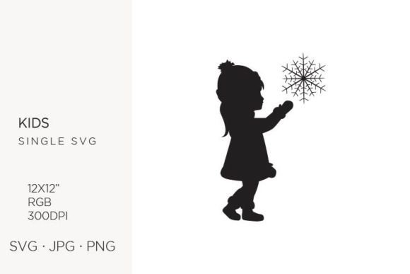 Silhouette of a Girl with a Snowflake: Elevating Digital Design with Vector Precision