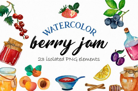 Strategic Visual Storytelling with Watercolor Clipart Berry Jam, Honey