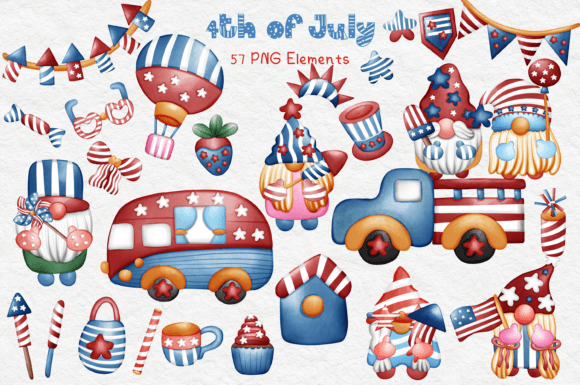 Unlocking Creative Potential: A Comprehensive Guide to the 4th of July 57 Cliparts Collection by AchiArt