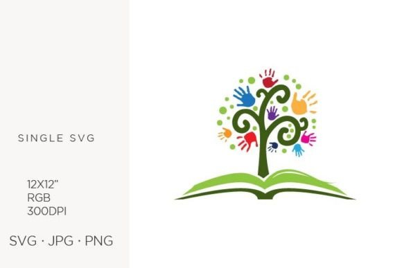 Unlocking Creative Potential with Open Book and Hands Tree Digital Assets