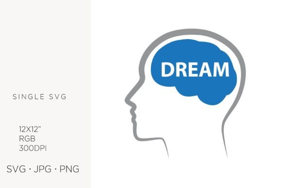 Unlocking the Potential of Word Dream Inside Human Brain, Vector for Modern Design Projects